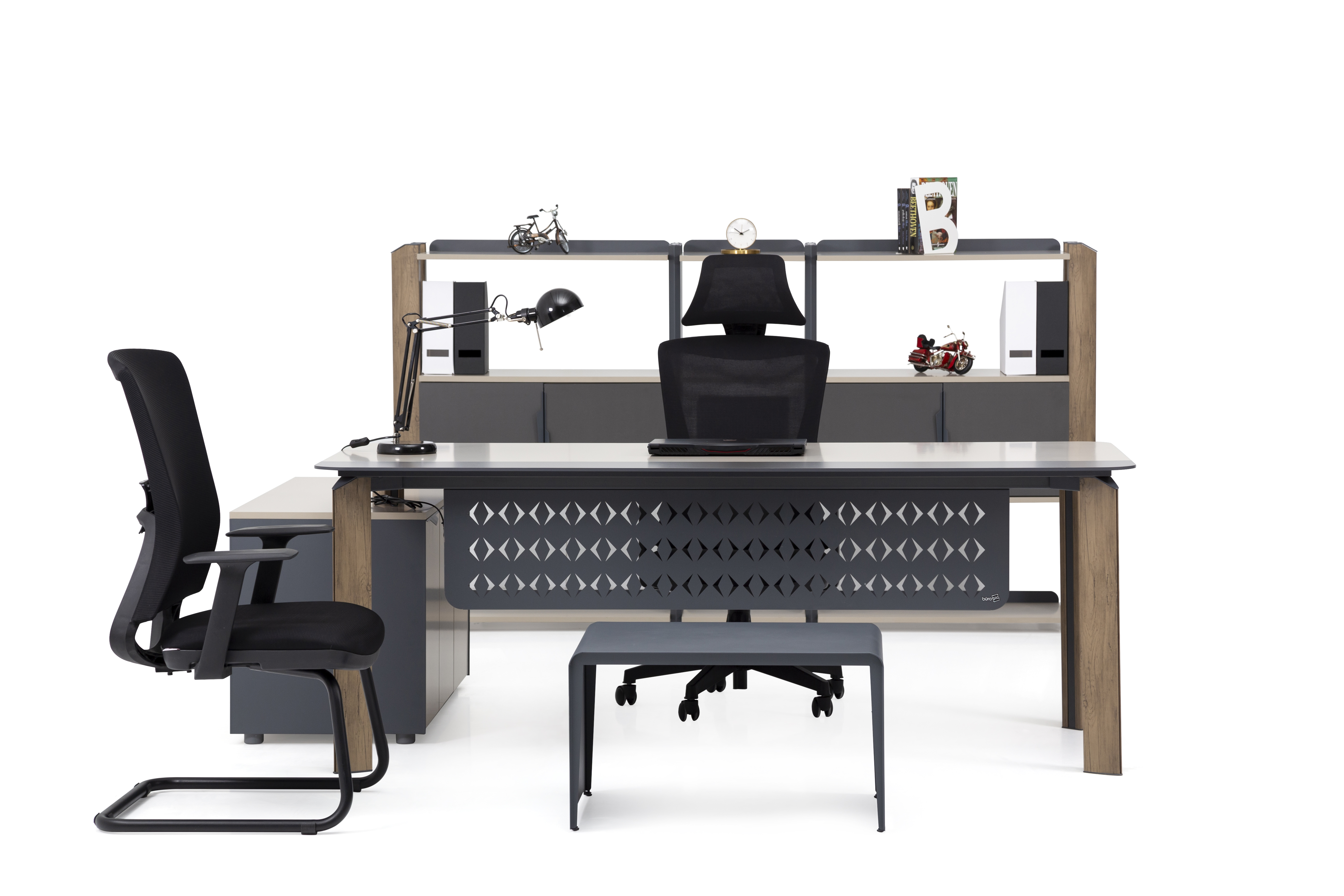 Ovali Büromöbel Set komplett Twist L3 180x90 cm