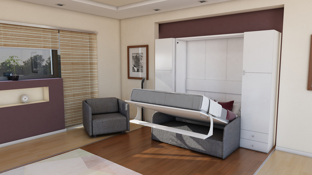 Multimo Wandbett Set Loft mit Couch 140x190 cm