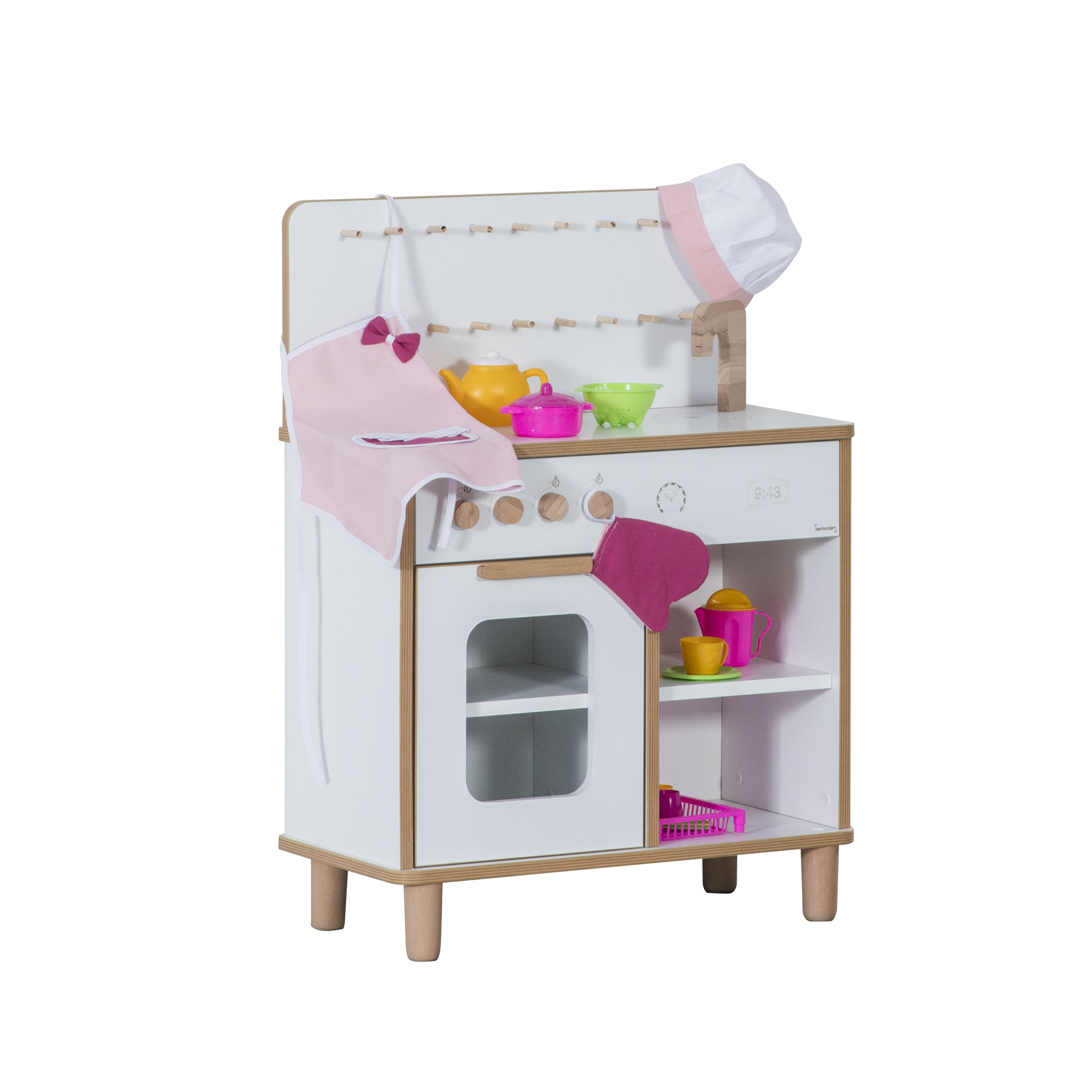 Benimodam Spielküche MyHouse mit Backofen Weiß Eiche