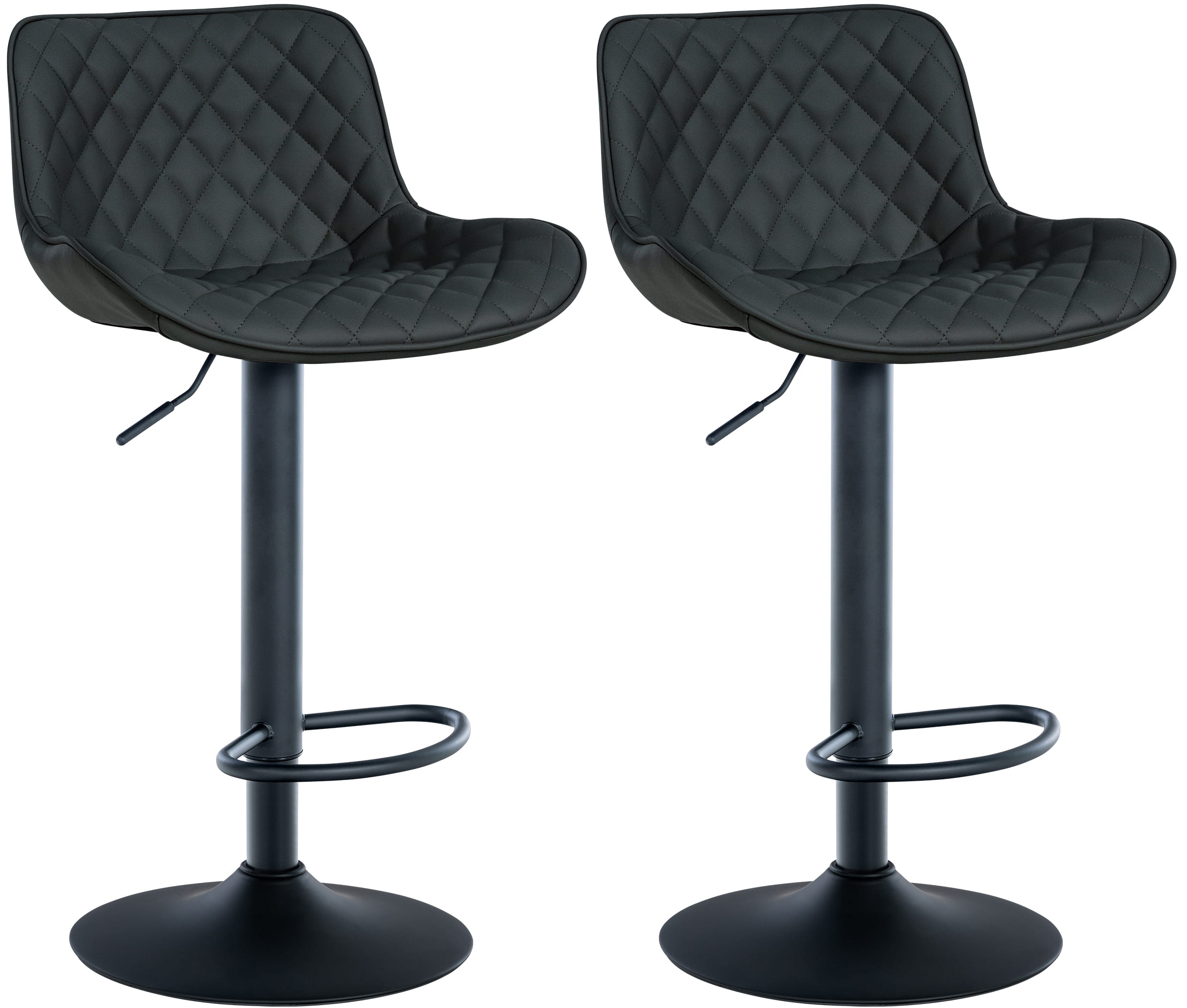 2er Set Barhocker Minosa Kunstleder, schwarz