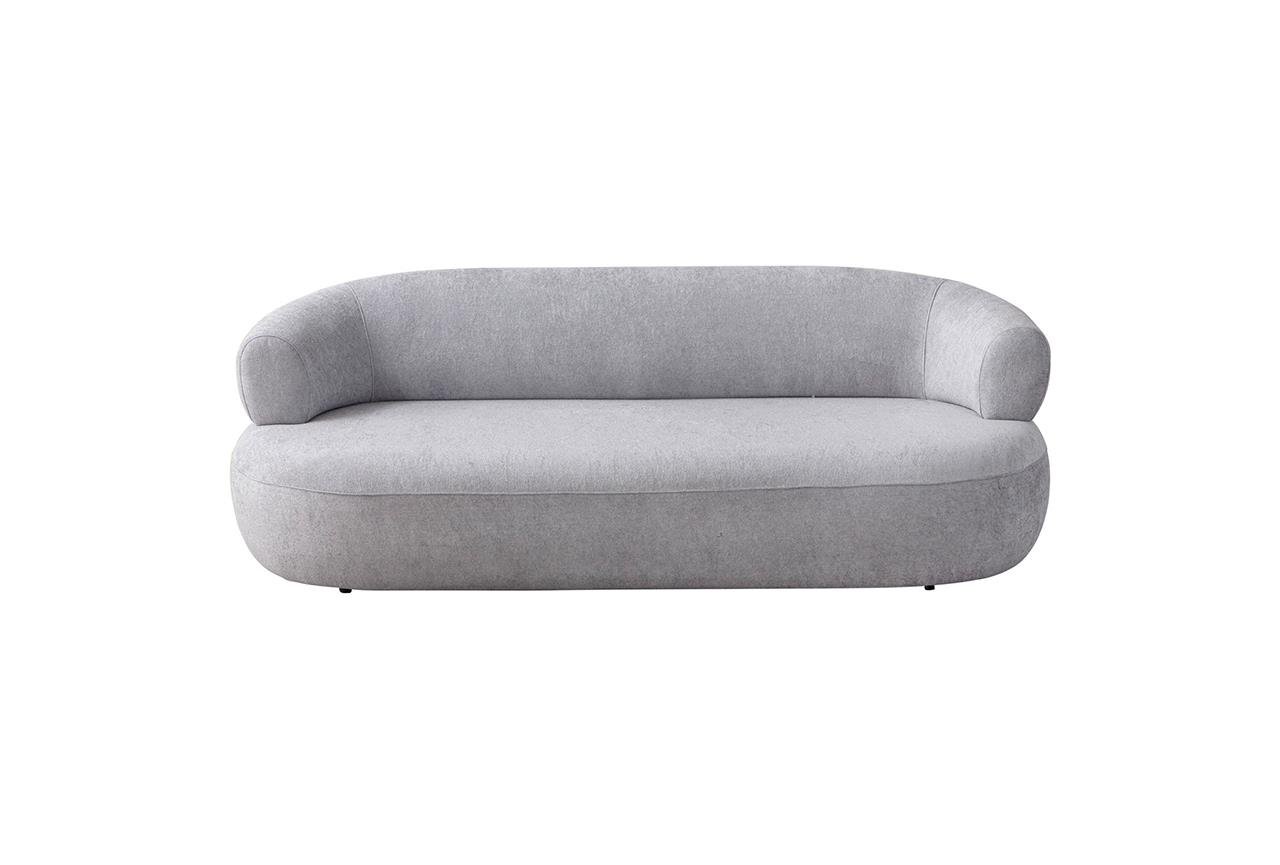 Eymense Polster 3-Sitzer Sofa Roma Modern Hellgrau