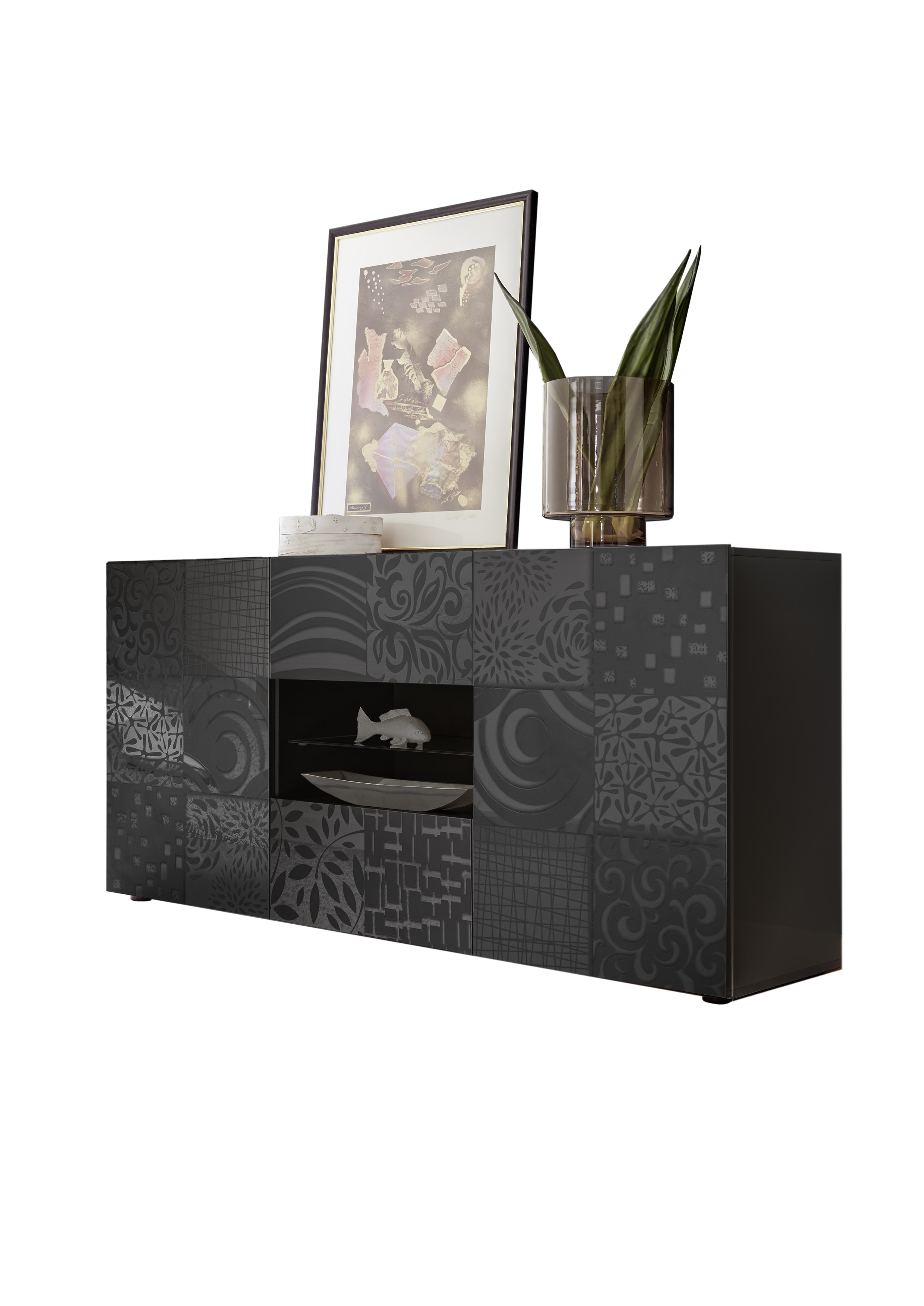 Sideboard Miro 2-türig Anthrazit