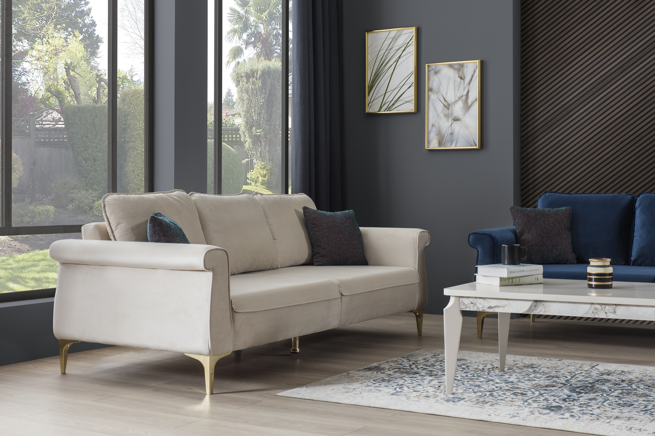 Weltew Design Sofa 3-Sitzer Camlica Creme 