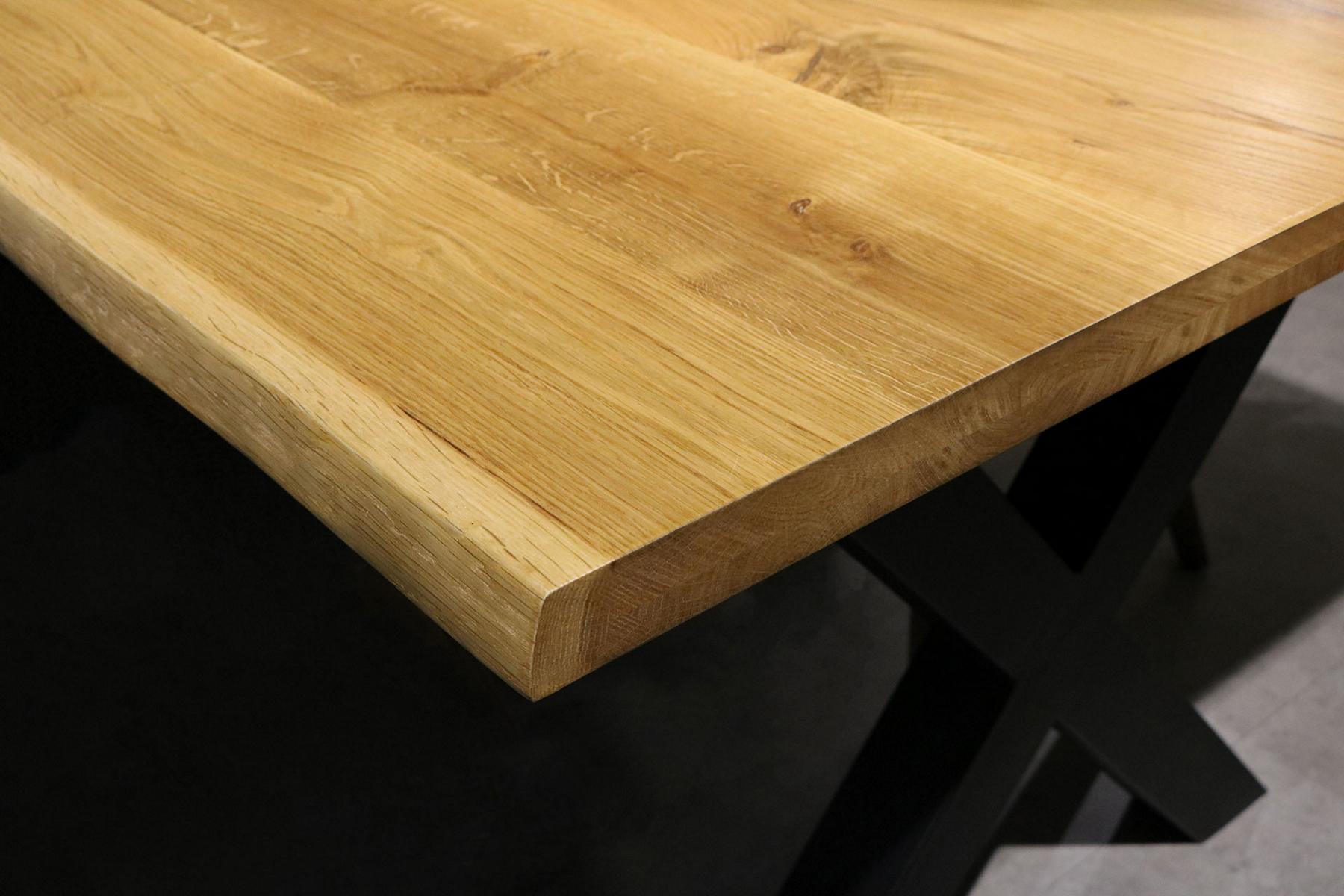 Holz4Home Tischplatte Eiche mit Baumkante Aufgedoppelt