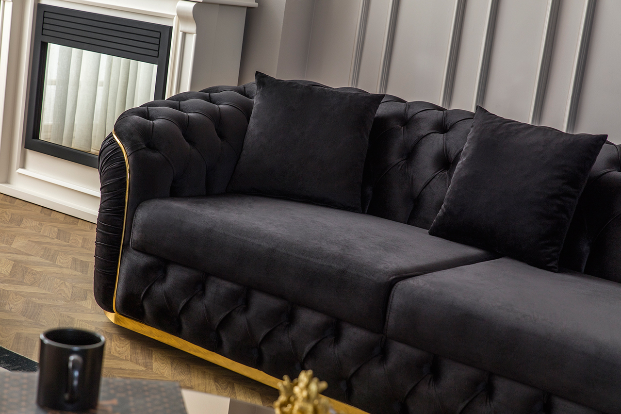 Eymense Design Sofa Elite 3-Sitzer Chesterfield Gold