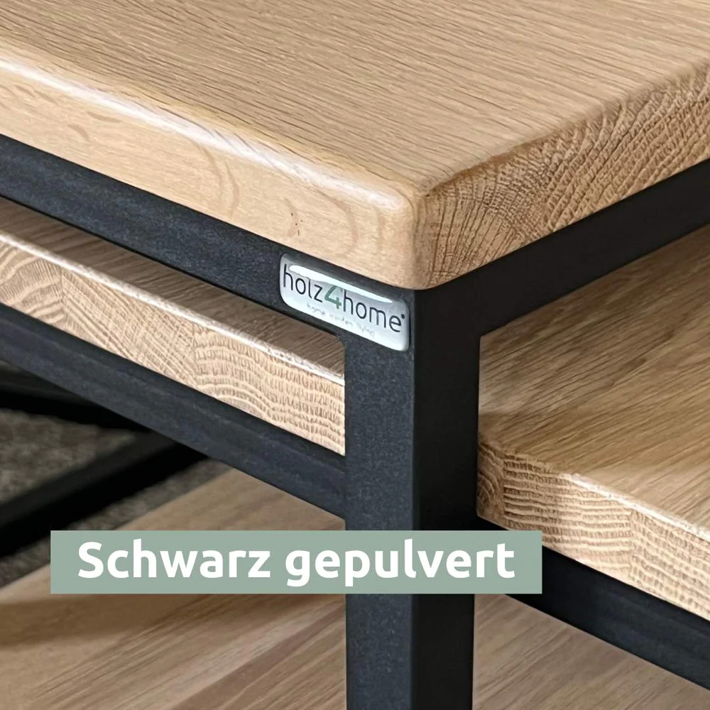 Holz4Home Couchtisch-Set Eiche 3-teilig Modernes Design