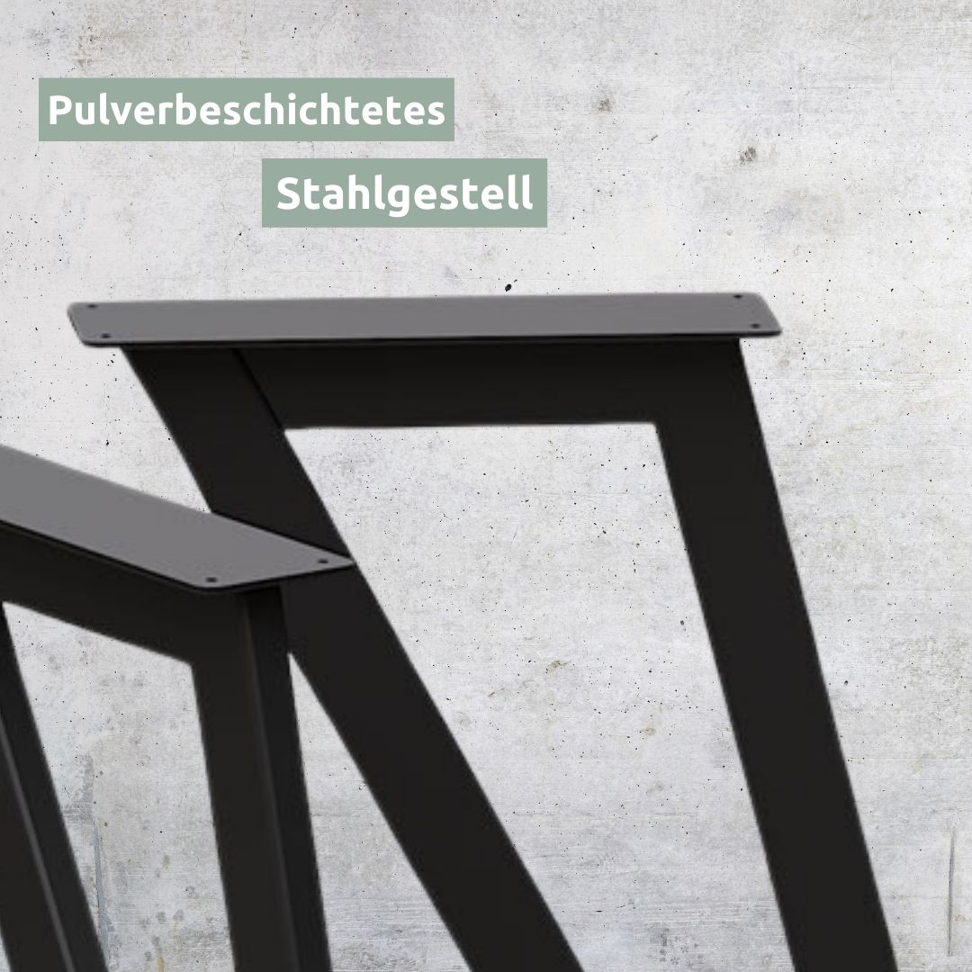 Holz4Home Tischgestell Dreieck pulverbeschichtet Schwarz