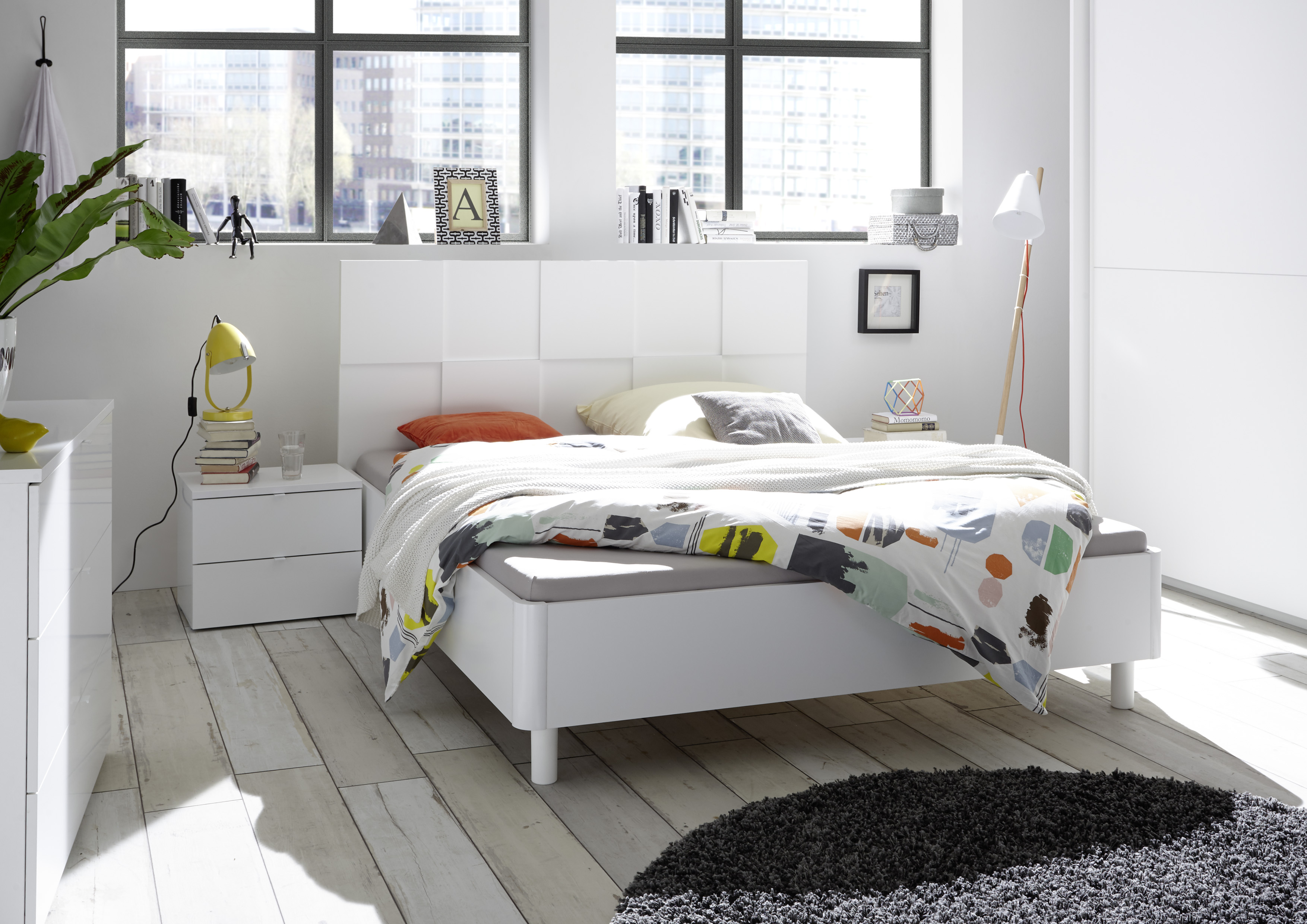 Schlafzimmer Set in Weiß Ottea 4-teilig 160x200