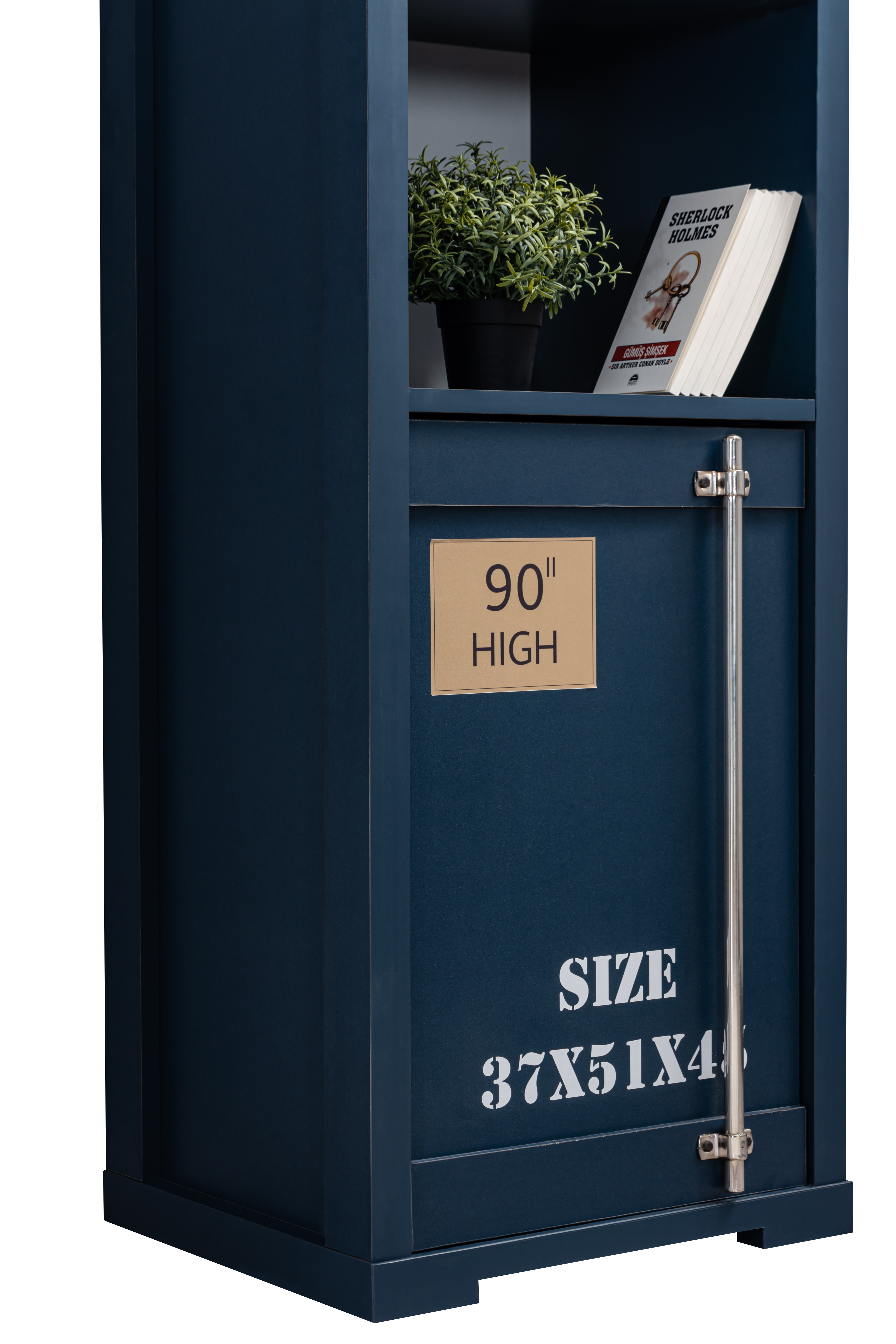 Odacix Bücherregal Container mit Tür in Blau