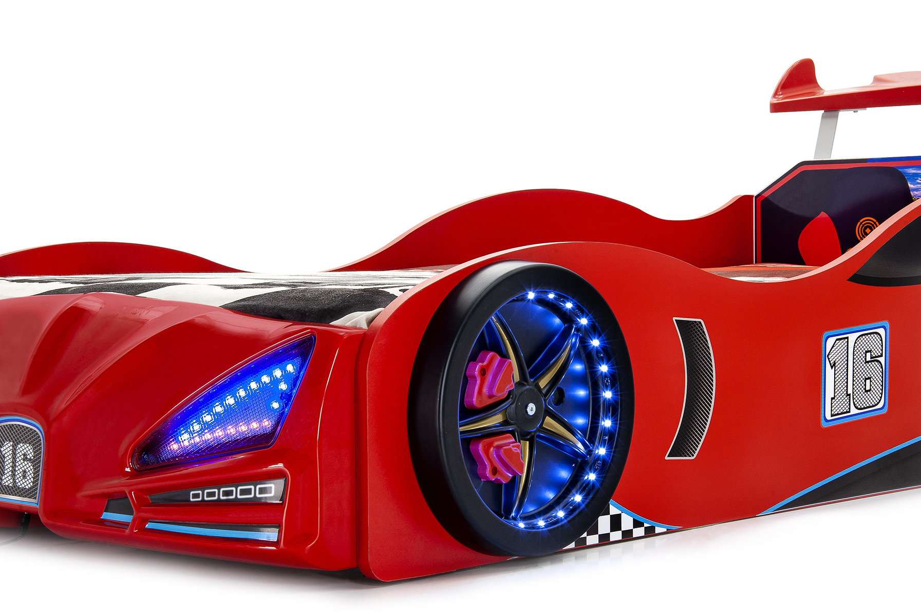 Autobett XR-4 Venom mit Scheinwerfer und Sound Rot