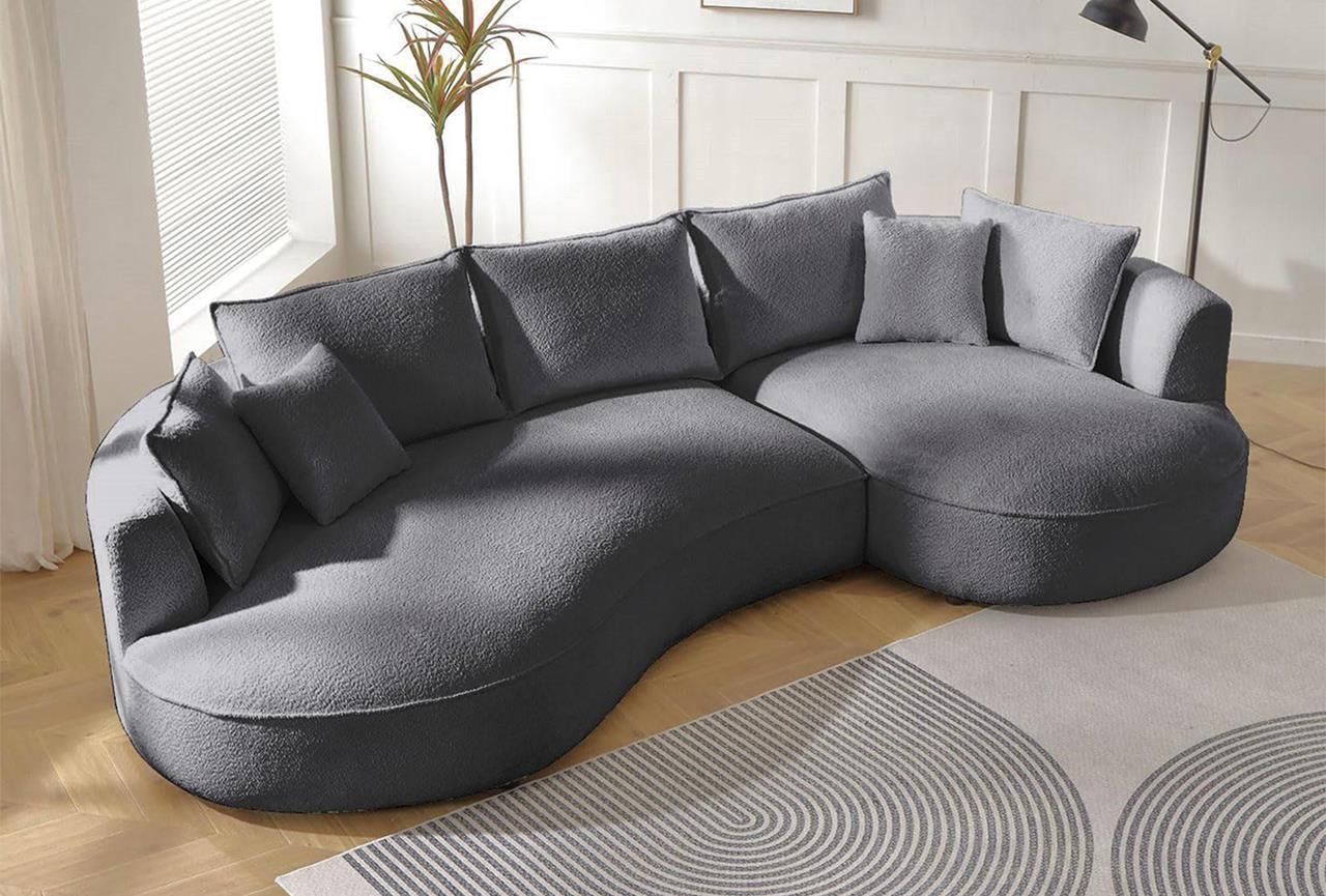 Ecksofa Venedik Teddystoff Anthrazit
