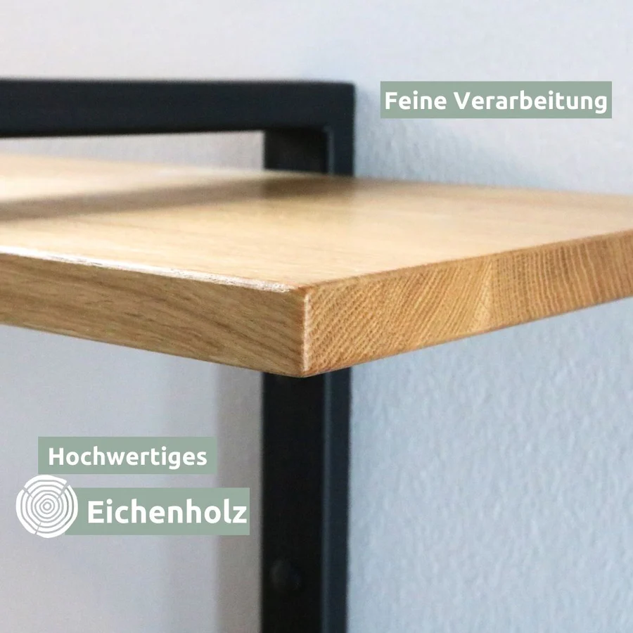 Holz4Home Wandregal aus Eichenholz Modernes Design 