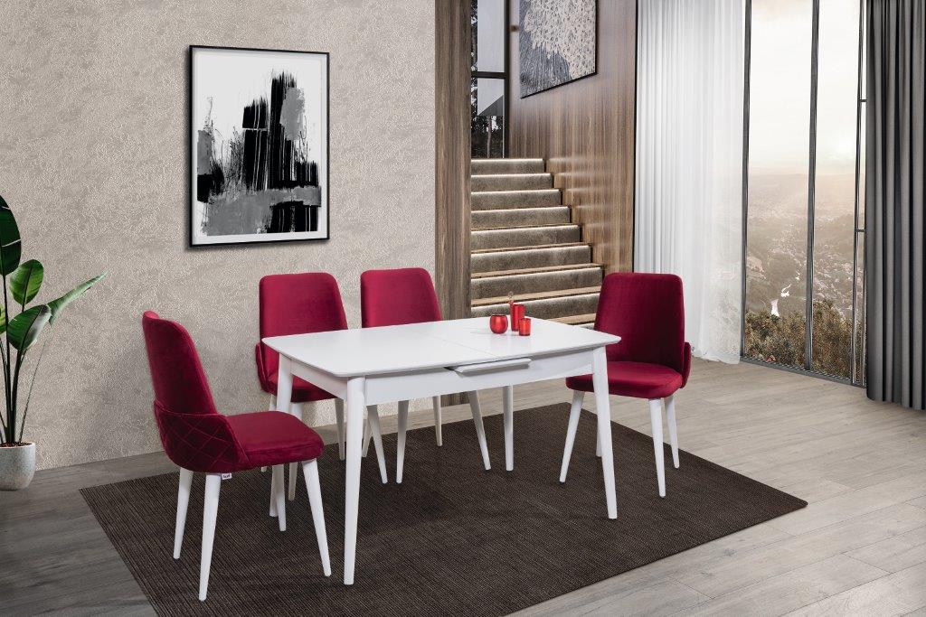 Raudi Esszimmer-Tisch Milan 130x80 ausziehbar Weiß