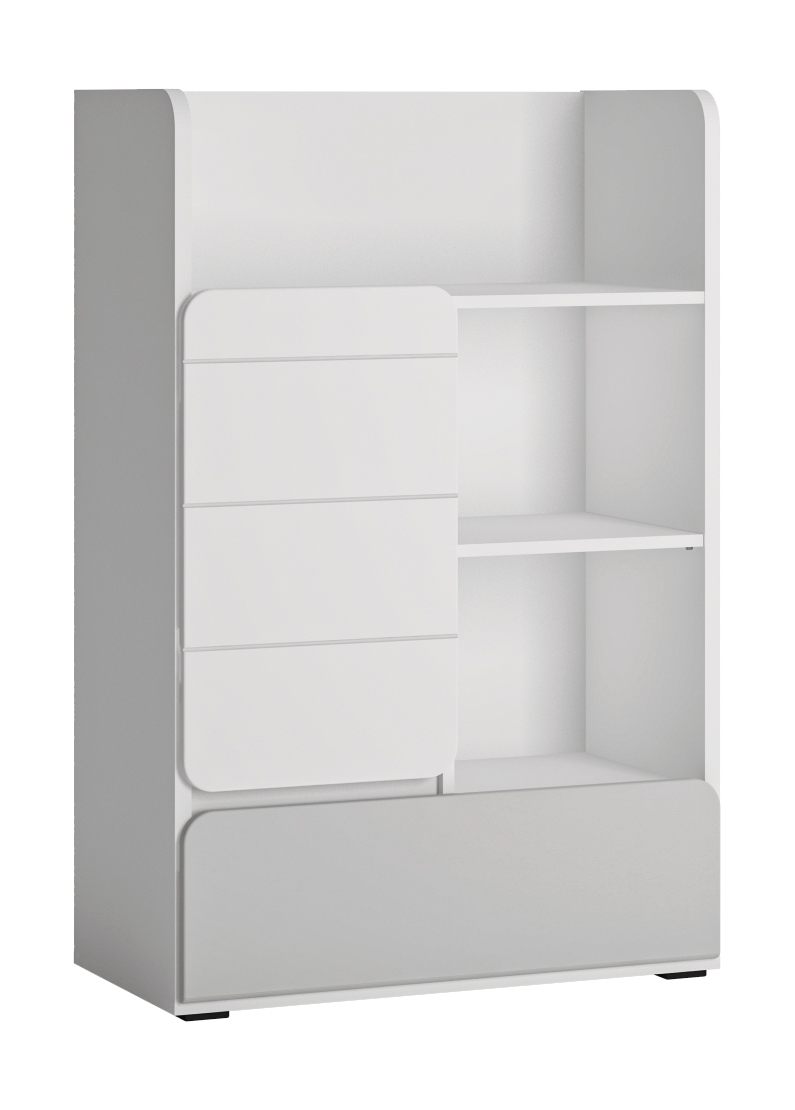 Furnival Regal Albi mit Tür und Schublade Modern Weiß