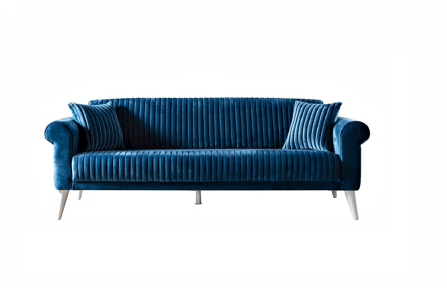 Weltew Sofa mit Schlaffunktion 3-Sitzer Gino Blau