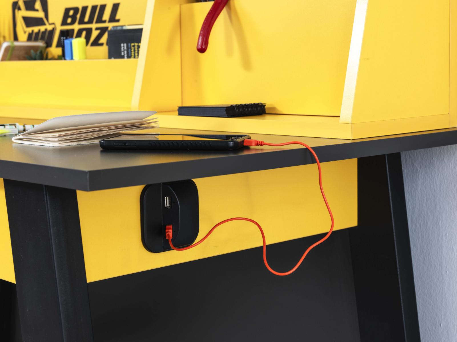 Lajivert Schreibtisch Kombi Bulldozer mit Bücherregal 