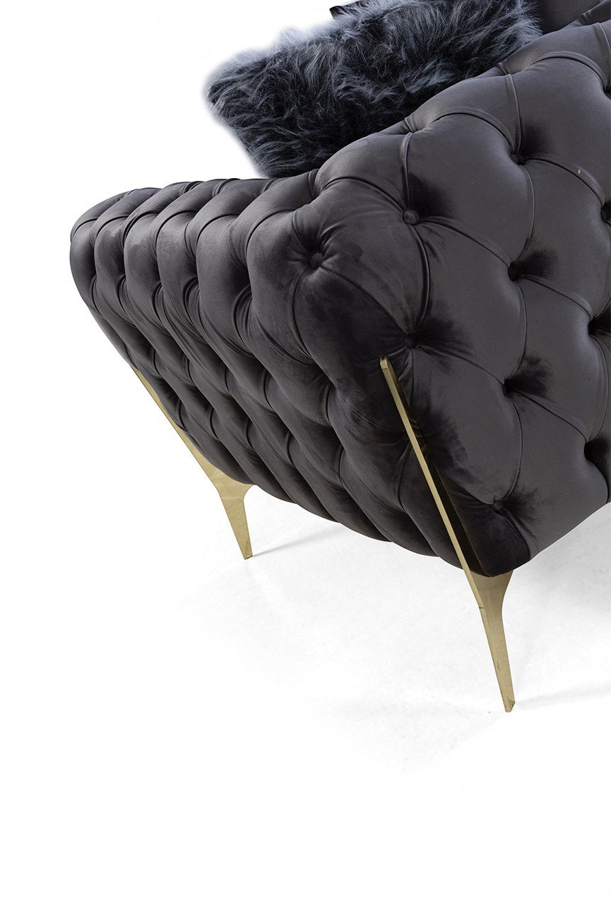 Eymense Design Sessel Mildor in Schwarz Gold