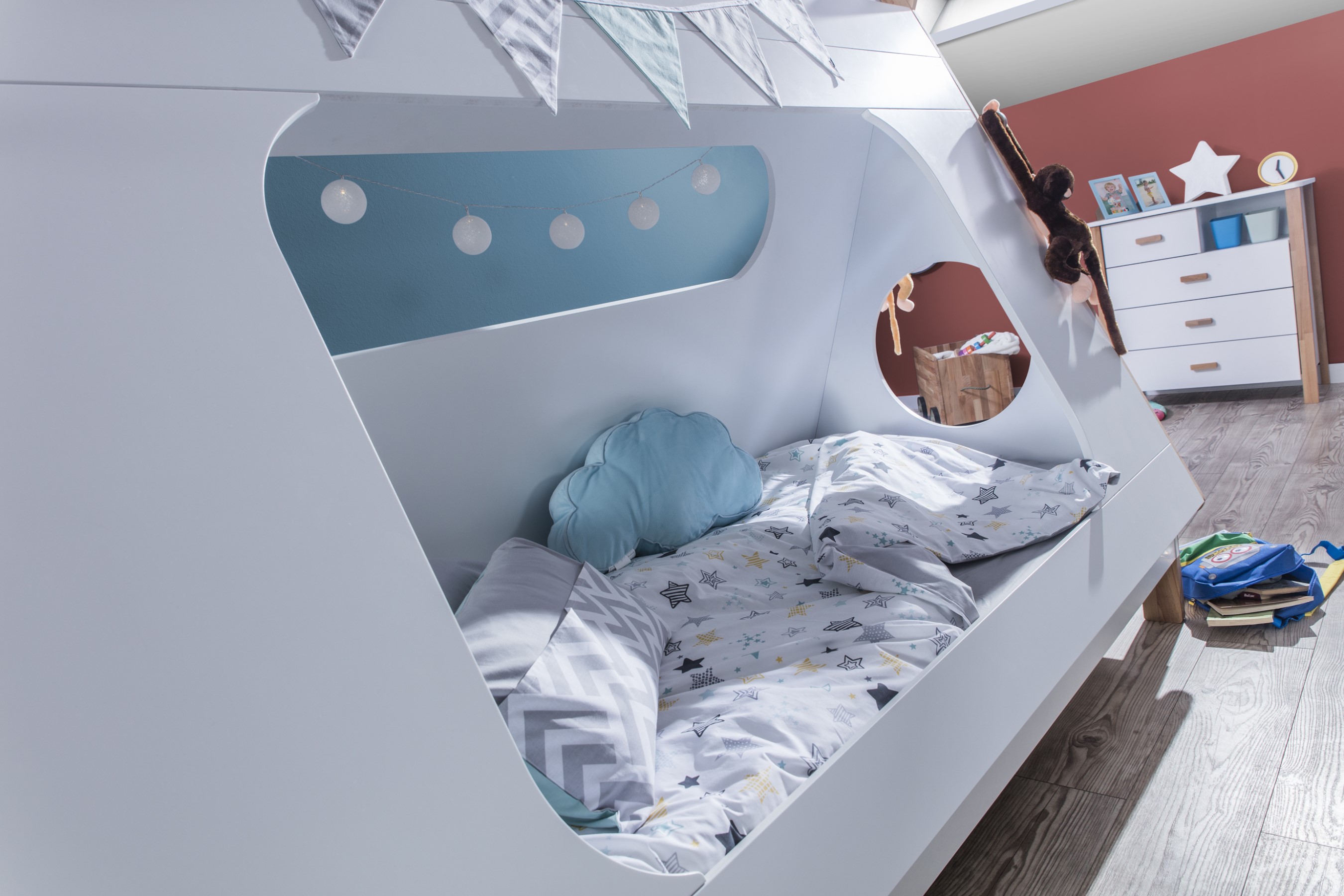 Benimodam Kinderbett MyHouse Tipizelt Weiß 90x200 cm