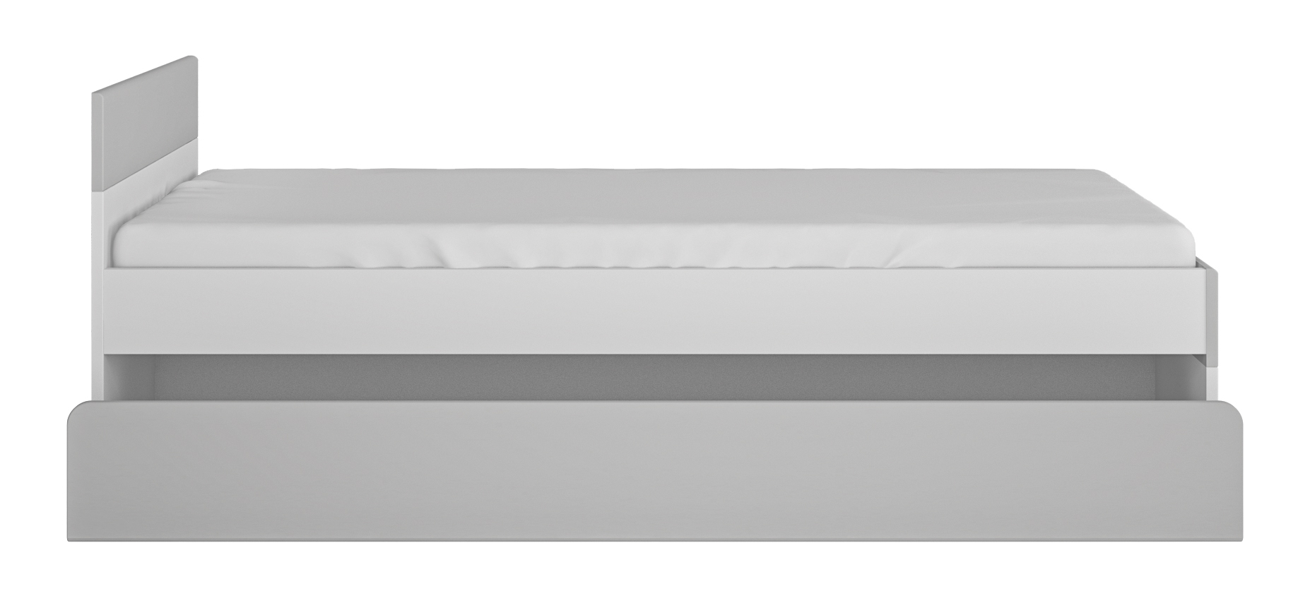 Furnival Jugendbett Albi mit Bettkasten Weiß/Grau 120x200 cm