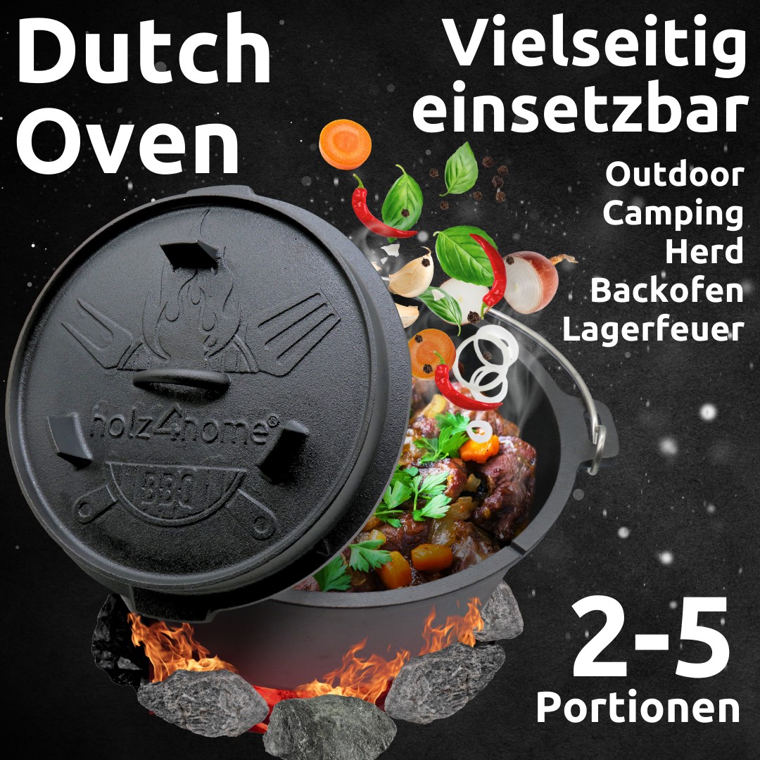 Dutch Oven Set 9-teilig in Holzkiste von holz4home®