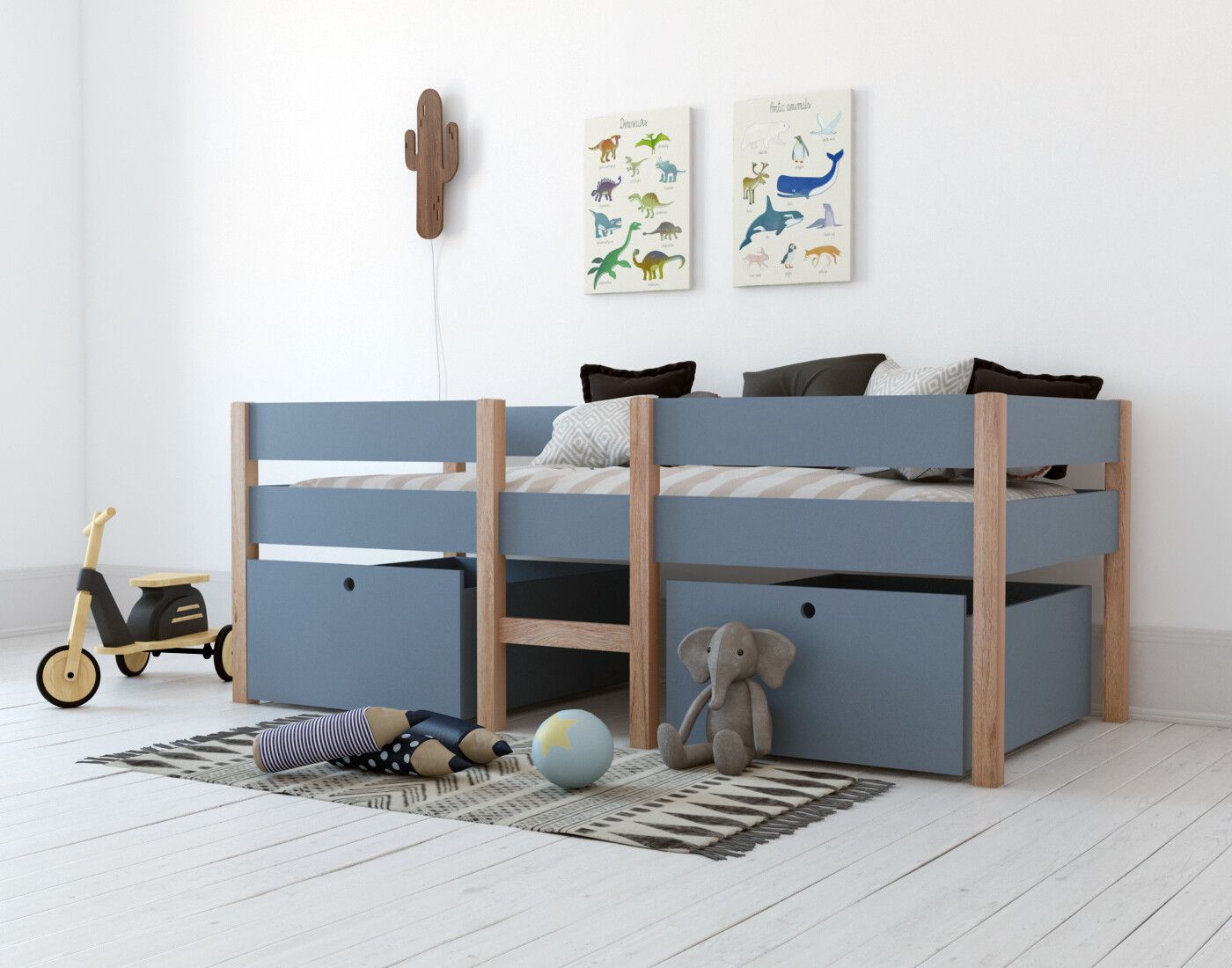 Kinderbett 90x200 cm halbhoch bei Möbel Lux