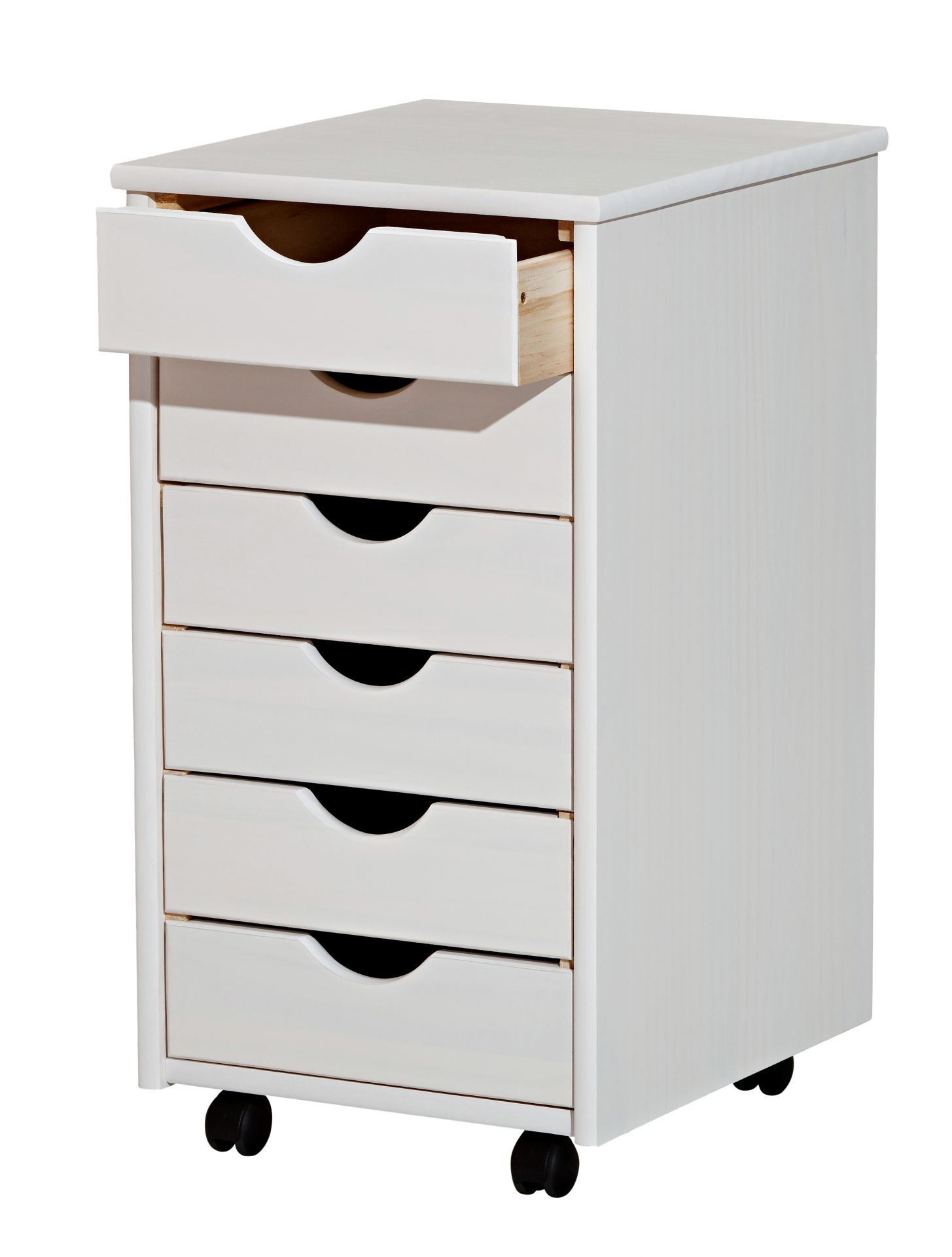 Bürocontainer Holz weiß mit vielen Schubladen bei Möbel Lux